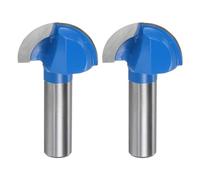 sourcing map 2pcs Router Bit Core Box 1/2 Shank 1-3/8 Inch Cutting Dia. Round Nose Router Bit 2 Flutes Carbide Cove Box Cutter for Carpentry Woodworking Milling Cutter Tool