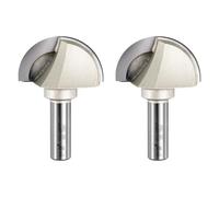 sourcing map 2pcs Router Bit Core Box 1/2 Shank 2 Inch Cutting Dia 1Flutes Tungsten Steel