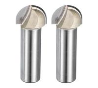 sourcing map 2pcs Router Bit Core Box 1/2 Shank 3/4 Inch Cutting Dia 1Flutes Tungsten Steel