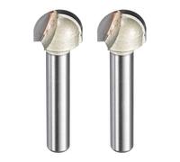 sourcing map 2pcs Router Bit Core Box 1/4 Shank 1/2 Inch Cutting Dia 1Flute Tungsten Steel