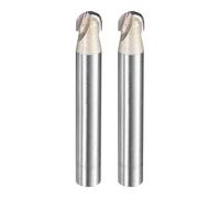 sourcing map 2pcs Router Bit Core Box 1/4 Shank 1/4 Inch Cutting Dia 1Flutes Tungsten Steel