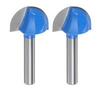 sourcing map 2pcs Router Bit Core Box 1/4 Shank 7/8 Inch Cutting Dia. Round Nose Router Bit 2 Flutes Carbide Cove Box Cutter for Carpentry Woodworking Milling Cutter Tool