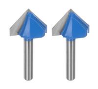 sourcing map 2pcs Router Bits 1" Dia 1/4" Shank 90 Degree V Type End Mill Carbide for Woodworking Carpentry Engraving Edge Trimmer Cutter Tools