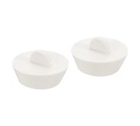 sourcing map 2pcs Rubber Drain Stopper, Bathtub Drain Plug Fits 1-1/2 Inch to 1-3/4 Inch, Rubber Sink Stopper Drain Plug for Bathtub, Kitchen and Bathroom, White