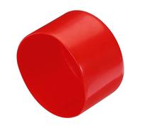 sourcing map 2pcs Rubber End Caps 65mm ID Vinyl Round Tube Bolt Cap Cover Screw Thread Protectors Red