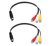 sourcing map 2PCS S Video Cable 0.9ft, 4 Pin S-Video Male to 3 RCA Female Composite Adapter Converter Transfer for TV Receiver Monitor