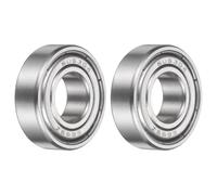 sourcing map 2Pcs S699ZZ Deep Groove Ball Bearing, 9 x 20 x 6mm 304 Stainless Steel Double Shielded Ball Bearings for Printers, Skateboard, Mower, Electric Motor