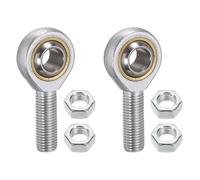 sourcing map 2Pcs SA16T/K Rod End Bearing 16mm Bore, M16x2mm Right Hand Male Thread, Metric Self-Lubricating Joint Rod Ends with Jam Nuts