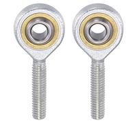 sourcing map 2pcs SA6TK POSA6 Spherical Rod End Bearing 6mm Bore Self-lubricated Joint Bearing M6x1.0 Left Hand Male Thread Connector