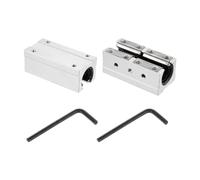 sourcing map 2pcs SBR20LUU Linear Bearing Block 20mm Open Slide Bearing Long Block for SBR20 Linear Motion Shaft Guides Slide Rails as 3D Printer CNC Router Part, Silver Tone