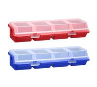 sourcing map 2pcs Screw Organizer Box Plastic Hardware Toolbox with Locks & Compartments for Nails Nuts Small Accessories