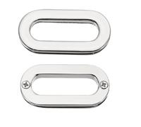 sourcing map 2Pcs Screw Together Grommets, 1-1/8 Inch Alloy Screw-in Oval Eyelets Grommets Bag Loop Curtain Grommets for DIY Sewing Clothes Leather Handbag Replacement, White