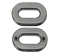 sourcing map 2Pcs Screw Together Grommets, 5/8 Inch Alloy Screw-in Oval Eyelets Grommets Bag Loop Curtain Grommets for DIY Sewing Clothes Leather Handbag Replacement, Gun Black