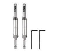 sourcing map 2pcs Self Centering Drill Bit Set 1/4", 1/4" Hex Shank Drilling Bits for Wood Working, Cabinet Door Hinge Hole Punch Tool Self Center with Hex Keys L-Shaped, Silver