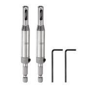 sourcing map 2pcs Self Centering Drill Bit Set 5mm, 1/4" Hex Shank Drilling Bits for Wood Working, Cabinet Door Hinge Hole Punch Tool Self Center with Hex Keys L-Shaped, Silver
