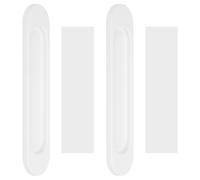 sourcing map 2Pcs Self-Stick Oval Sliding Door Pulls, 5.8" 148mm Aluminum Alloy Sliding Cupboard Door Handle Finger Push Pulls for Sliding Barn Door Windows Cabinets, White