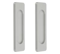 sourcing map 2Pcs Self-Stick Rectangular Sliding Door Pulls, 3.9" Aluminum Alloy Sliding Cupboard Door Handle Finger Push Pulls for Sliding Barn Door Windows Cabinets, Dark Gray