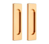 sourcing map 2Pcs Self-Stick Sliding Door Pulls, 4 Inch Aluminum Alloy Recessed Finger Flush Pulls Rectangle Sliding Door Handles for Glass Doors Windows Drawers Dressers Cabinets, Matte Gold