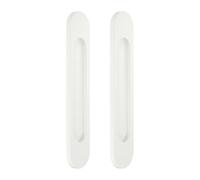 sourcing map 2Pcs Self-Stick Sliding Door Pulls, 7 Inch Aluminum Alloy Recessed Finger Flush Pulls Oval Sliding Door Handles for Glass Doors Windows Drawers Dressers Cabinets, White