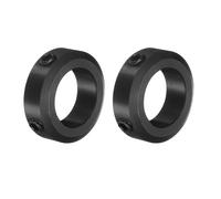 sourcing map 2pcs Set-Screw Collars 20mm Bore, 1045 Steel Shaft Collars, 32mm OD, 10mm Width Axle Collar Clamp for Linear Rod Shaft Guide