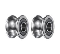 sourcing map 2Pcs SG22 Deep U Groove Ball Track Guide Bearing 8mm ID x 22mm OD x 14mm Width Double Sealed Pre-Lubricated GCr15 High Carbon Chrome Bearings for Dual-Axis Guide Rails, Silver