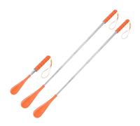 sourcing map 2pcs Shoe Horn 30-71cm Non-Slip Sponge Long Handle Retractable Telescopic Shoehorn with Hanging Rope for Women Men Adults Seniors Boots, Orange