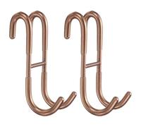 sourcing map 2pcs Shower Door Hooks, Towel Hooks for Frameless Glass Door, Stainless Steel S Shape Towels Hanger for Bath Suits Robes Red