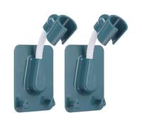 sourcing map 2pcs Shower Head Holder Strong Adhesive, Adjustable Handheld Shower Wand Holder, No Drilling Handheld Showerhead Clips with Hanger(Blue)