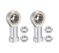 sourcing map 2Pcs SI10T/K Rod End Bearing 10mm Bore, M10x1.5mm Left Hand Female Thread, Metric Self-Lubricating Joint Rod Ends with Jam Nuts