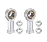 sourcing map 2Pcs SI16T/K Rod End Bearing 16mm Bore, M16x2mm Left Hand Female Thread, Metric Self-Lubricating Joint Rod Ends with Jam Nuts