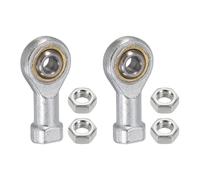 sourcing map 2Pcs SI6T/K Rod End Bearing 6mm Bore, M6x1mm Right Hand Female Thread, Metric Self-Lubricating Joint Rod Ends with Jam Nuts