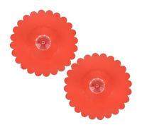 sourcing map 2Pcs Silicone Cup Covers, Silicone Cup Lids with Acrylic Clear Diamond Knob Reusable Mug Lids Anti-dust Airtight Seal for Tea Coffee Glass Mug, Red