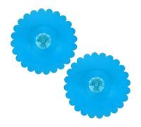 sourcing map 2Pcs Silicone Cup Covers, Silicone Cup Lids with Acrylic Clear Diamond Knob Reusable Mug Lids Anti-dust Airtight Seal for Tea Coffee Glass Mug, Dark Blue