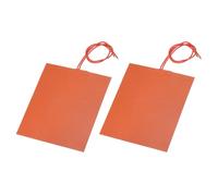 sourcing map 2pcs Silicone Heating Pad, 12V 12W Electric Blanket Rubber Flexible Mat Heater Film Heating Plate 120mmx104mm Heater Mat for Constant Temperature
