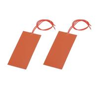 sourcing map 2pcs Silicone Heating Pad, 12V 20W Electric Blanket Rubber Flexible Mat Heater Film Heating Plate 100mmx50mm Heater Mat for Constant Temperature