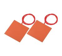 sourcing map 2pcs Silicone Heating Pad, 24V 120W Electric Blanket Rubber Flexible Mat Heater Film Heating Plate 120mmx120mm Heater Mat for Constant Temperature
