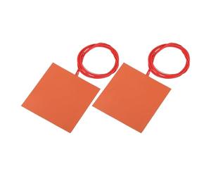 sourcing map 2pcs Silicone Heating Pad, 24V 120W Electric Blanket Rubber Flexible Mat Heater Film Heating Plate 120mmx120mm Heater Mat for Constant Temperature