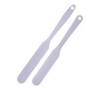 sourcing map 2Pcs Silicone Jar Spatulas, 9.5"/8" Long Handle Thin Spatula Heat Resistant Jam Spreader for Scraping Peanut Butter Sourdough Cake Icing in Bottles Blenders Baking, Light Purple