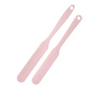 sourcing map 2Pcs Silicone Jar Spatulas, 9.5"/8" Long Handle Thin Spatula Heat Resistant Jam Spreader for Scraping Peanut Butter Sourdough Cake Icing in Bottles Blenders Baking, Light Pink