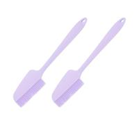 sourcing map 2Pcs Silicone Spatula, 2 in 1 Omelette Scraper with Brush Multifunctional Heat Resistance Non Stick Cream Spatula for Cooking Pancake Crepes Cake Cream Spread, Purple