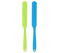 sourcing map 2Pcs Silicone Spatula Scraper 9.45" Reusable Non-Stick Flexible Spatulas for Epoxy Resin Liquid Paint Arts DIY Crafts, Blue/Green