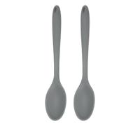 sourcing map 2Pcs Silicone Spoons, Heat Resistant Kitchen Cooking Utensil Spoon for Cooking, Mixing, Stirring and Serving, Grey