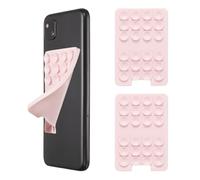 sourcing map 2Pcs Silicone Suction Phone Case Adhesive Mount, Non-Slip Sticky Phone Grip Holder Suction Cup Mount 3.39" x 2.28" for Cellphone Selfie and Video, Light Pink