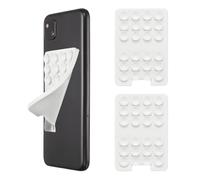 sourcing map 2Pcs Silicone Suction Phone Case Adhesive Mount, Non-Slip Sticky Phone Grip Holder Suction Cup Mount 3.39" x 2.28" for Cellphone Selfie and Video, White