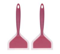 sourcing map 2Pcs Silicone Tamagoyaki Spatula, Wide Omelette Spatula Nonstick Heat-Resistant Pancake Shovel Flipper Nonstick Cookware for Kitchen Cooking Egg Pancake Pizza Steak, Frosted Purple