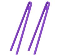 sourcing map 2Pcs Silicone Toast Tongs, 29cm Kitchen Food Tongs Heat Resistant for Cooking Food Trivet Grippers Non-Slip Long Tool for Salad Ice Cubes Toaster Fruits Sugar Barbecue, Purple
