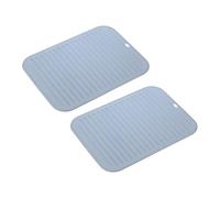 sourcing map 2pcs Silicone Trivet Mats Square Silicone Pot Holders for Hot Pots and Pans, Non-Slip Heat Resistant Hot Pads for Kitchen Table Countertops Hot Dishes, Blue Grey