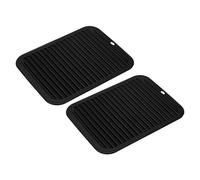 sourcing map 2pcs Silicone Trivet Mats Square Silicone Pot Holders for Hot Pots and Pans, Non-Slip Heat Resistant Hot Pads for Kitchen Table Countertops Hot Dishes, Black