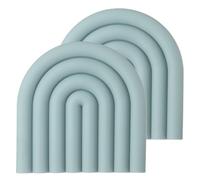 sourcing map 2Pcs Silicone Trivets Mats for Hot Pots and Pans, 6" U-shaped Hot Pot Holders Multi-Purpose Heat Resistant Trivet for Pots & Hot Dish, Countertops, Coasters (Navy)