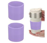 sourcing map 2Pcs Silicone Water Bottle Boot, Silicone Cup Protector, Anti-Slip Protective Sleeve Bottom Accessory for Stainless Steel Water Bottles,Purple